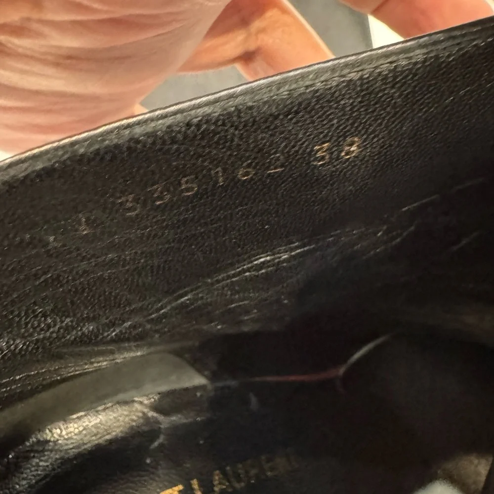 Saint Laurent Black and White Ankle Boots - Picture 14 of 16